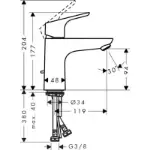 Focus Baterija za Lavabo 100 Chrome 31607000