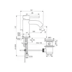 Ceraline Baterija za Lavabo Crna BC193XG