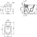 Connect AIR WC Šolja Konzolna Rimless Mat Crna E2288V3